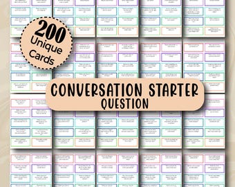 Conversation Cards, Conversation Starters, Road Trip game, Dinner Party Ice breaker, Conversation Cards for Team Building, Would You Rather