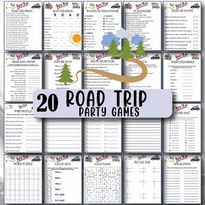 20 Road Trip Party Games, Travel Activities Pack, Road Trip Games Bundle, Family Road Trip Games, Summer travel games, Road trip Activity