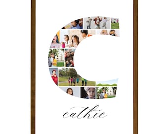 Letter C Photo Collage Template, Drag And Drop Photo, Fillable Letter, Alphabet Storyboard Memorial, Drag And Drop Letters Collage, Canva