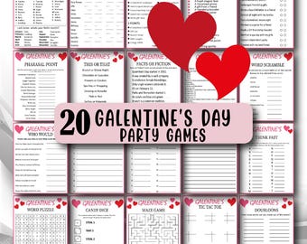 20 Galentine's Party Games, Ladies Night Games, Galentine's Day Games, Valentines Party Games, Adult Valentine's Games, Galentines trivia
