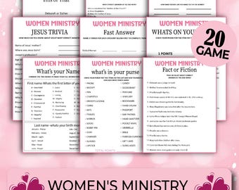 20 Women's Ministry Games, Bible Games Bundle, Bible Study Games, Sunday School, Christian Games, Bible Trivia Games, Bible Activities