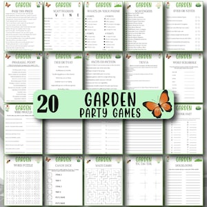 Garden Party Games Bundle, Garden Tea Party Games, Floral Party Game, Garden Club Games, Spring Tea Party, Spring Garden Games Bundle