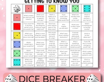 Dicebreaker-spel, Icebreaker Table Talk-dobbelsteen, Roll and Tell-spel, teambuildingspel, kennismakingsspel, Icebreaker-vraag