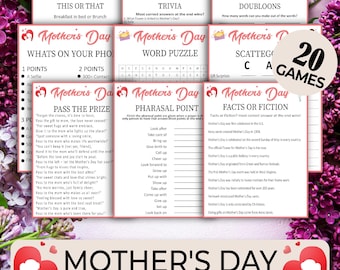 20 Mothers Day Games, Mother’s Day Games BUNDLE, Women's Ministry Games Night, mother's Day Activities, Mother's Day Party