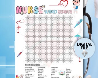 Woordzoekspel verpleegster, medisch woordzoekspel, activiteit verpleegsterweek, ziekenhuisfeestspellen, medische spellenfeest, medische spellen, doktersspel