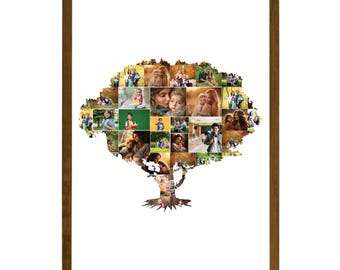 Family Tree Collage Template,  Editable Collage Canva Template, Drag and Drop Photo, Tree Canva Frames, Family Collage, Storyboard Template