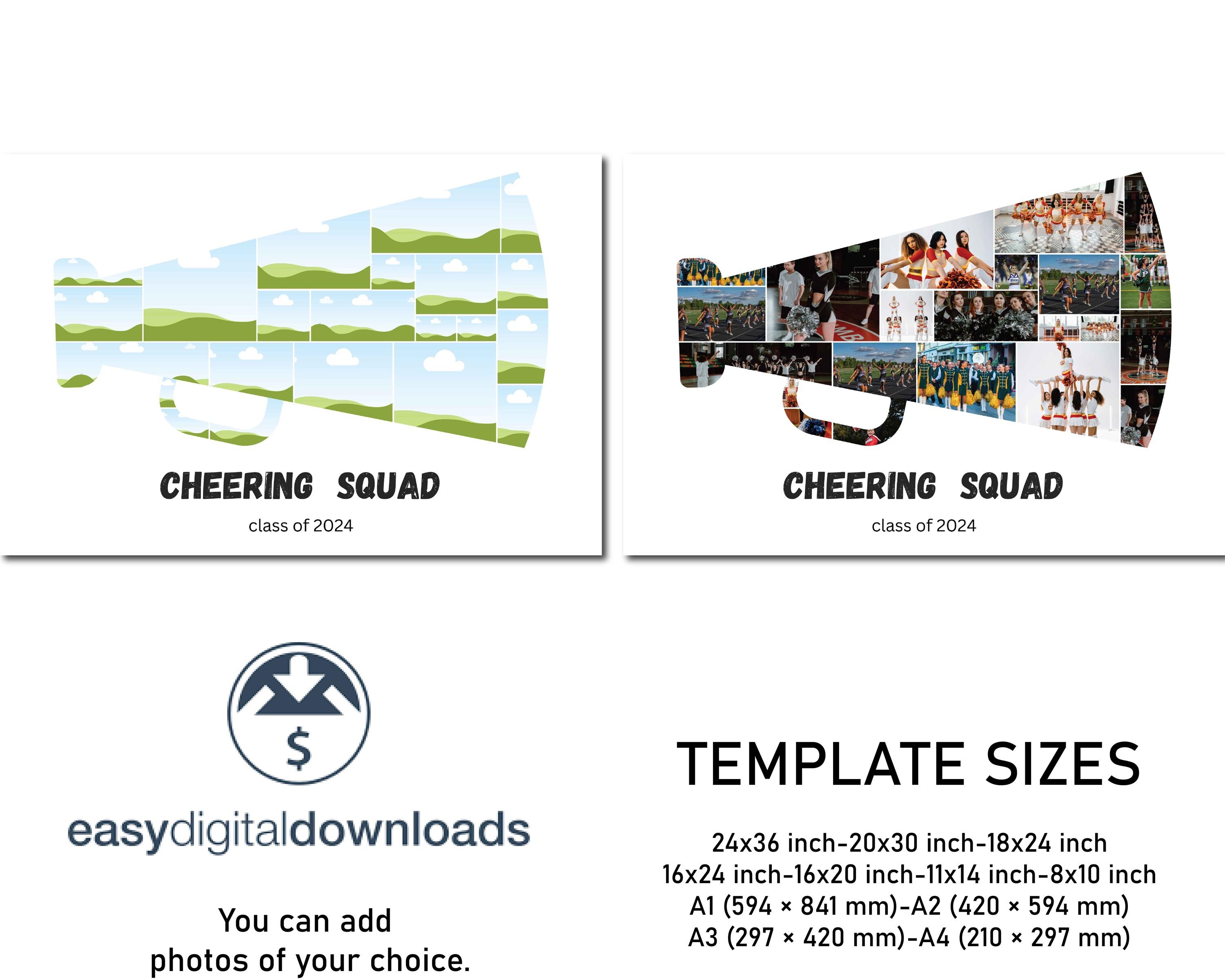 Cheerleader Photo Collage Canva Frame Template, Customizable Digital ...