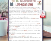 10 commandments Bible Left-Right Game, The Ten Commandments Bible verse Game, Sunday School Church Games, Youth Group Game, Bible Study Game
