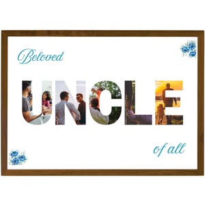 Uncle Photo Collage Gift, Personalised Uncle Birthday from Niece Nephew, Uncle Photo Wall Art, New Uncle Poster, Uncle Christmas Gift Frame