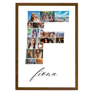 Letter F Photo Collage Template, Drag And Drop Photo, Fillable Letter, Alphabet Storyboard Memorial, Drag And Drop Letters Collage, Canva