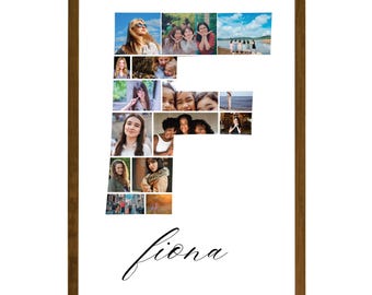 Letter F Photo Collage Template, Drag And Drop Photo, Fillable Letter, Alphabet Storyboard Memorial, Drag And Drop Letters Collage, Canva