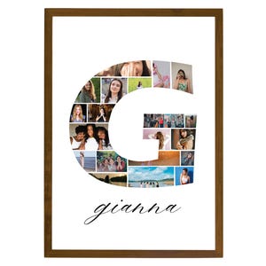 Letter G Photo Collage Template, Drag And Drop Photo, Fillable Letter, Alphabet Storyboard Memorial, Drag And Drop Letters Collage, Canva