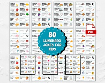 80 piadas para lancheira para crianças (imprimíveis), bilhetes engraçados com charadas, volta às aulas, bilhetes engraçados para lancheira infantil (imprimíveis), cartões de piadas para lancheira.