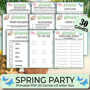 30 Spring Games Bundle, Spring Party Games, Spring Activities, Spring Family Games, Office Spring Games, Spring festivities, Seasonal Games