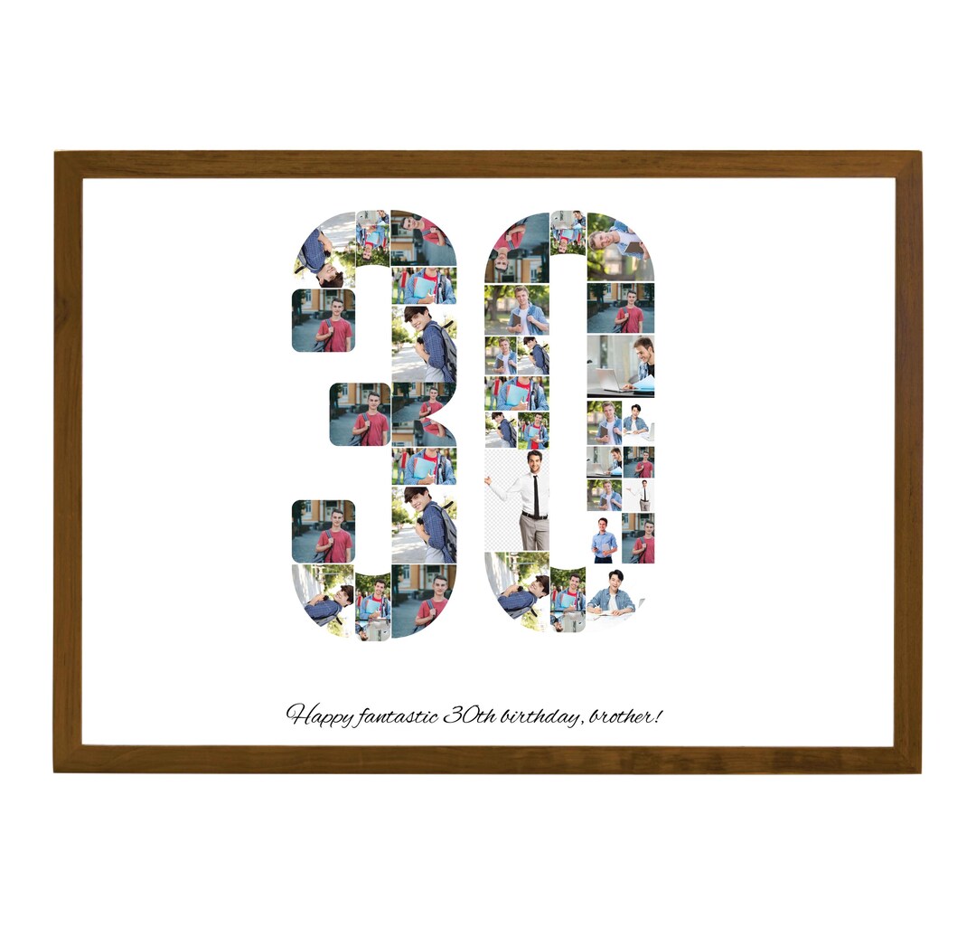 30th Birthday Photo Collage, 30th Birthday Gift, Canva Frame Templates ...