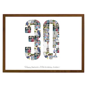 30th Birthday Photo Collage, 30th Birthday Gift, Canva Frame Templates, rthday Number 30 Printable, Editable 30th Birthday, Canva Templates