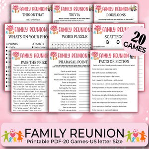 Family Reunion Party Games, 20 Reunion Game, Office Party Game, Reunion Games and Activity, Reunion Ideas, Reunion Night, Fun Family Reunion
