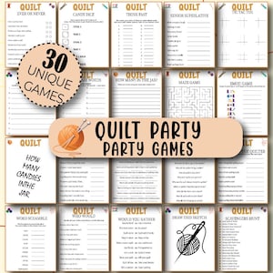 30 Quilt Party Games, Quilting Games, Quilt party favor, Name That Quilt Block, Quilt Club Game, Quilt Retreat, Quilt Activities Bundle