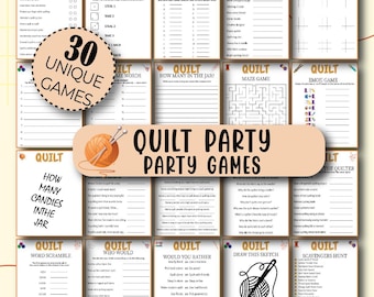 30 Quilt Party Games, Quilting Games, Quilt party favor, Name That Quilt Block, Quilt Club Game, Quilt Retreat, Quilt Activities Bundle