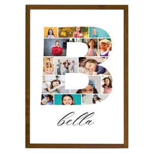 Plantilla de collage de fotos con la letra B, foto para arrastrar y soltar, letra rellenable, guión gráfico del alfabeto, collage de letras para arrastrar y soltar, Canva