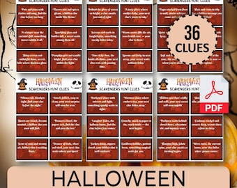Halloween-speurtocht Aanwijzingen voor kinderen, Halloween-speurtocht binnen, Halloween-feestspel, Halloween-klasactiviteit, Halloween-spel