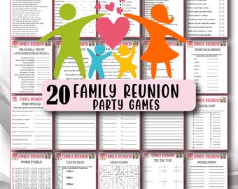 20 Family Reunion Party Games, Reunion Game, Office Party Game, Reunion Games and Activity, Reunion Ideas, Reunion Night, Fun Family Reunion