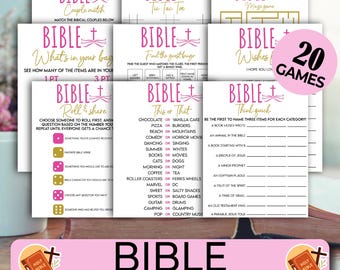 20 Bible Games, Bible Activities, Christian Games, Women's Ministry Game Bundle, Bible party games, Church games, church group party