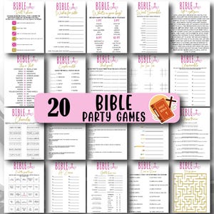 20 Bible Games, Bible Activities, Christian Games, Women&#39;s Ministry Game Bundle, Bible party games, Church games, church group party