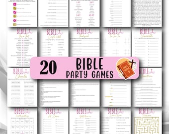 20 Bibelspiele, Bibelaktivitäten, Christliche Spiele, Frauen-Ministerium-Spielbündel, Bibel-Partyspiele, Kirchenspiele, Kirchengruppenparty