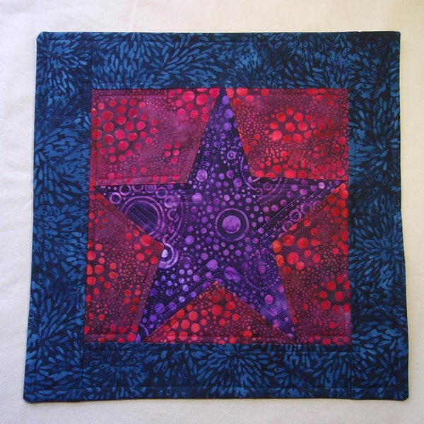 Quilted Star Pentagram Altar Mat Tarot Rune Reading Crystal Grid Cloth