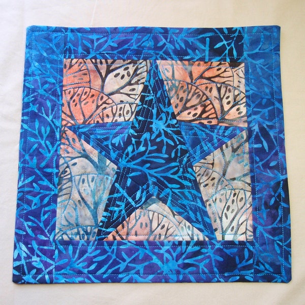 Quilted Star Pentagram Altar Mat Tarot Rune Reading Crystal Grid Cloth