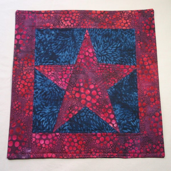 Quilted Star Pentagram Altar Mat Tarot Rune Reading Crystal Grid Cloth