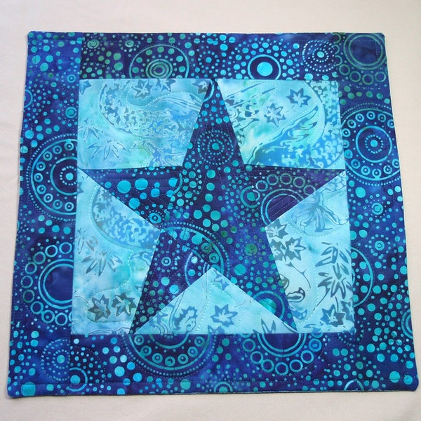 Quilted Star Pentagram Altar Mat Tarot Rune Reading Crystal Grid Cloth