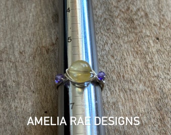 Citrine + tanzanite ring