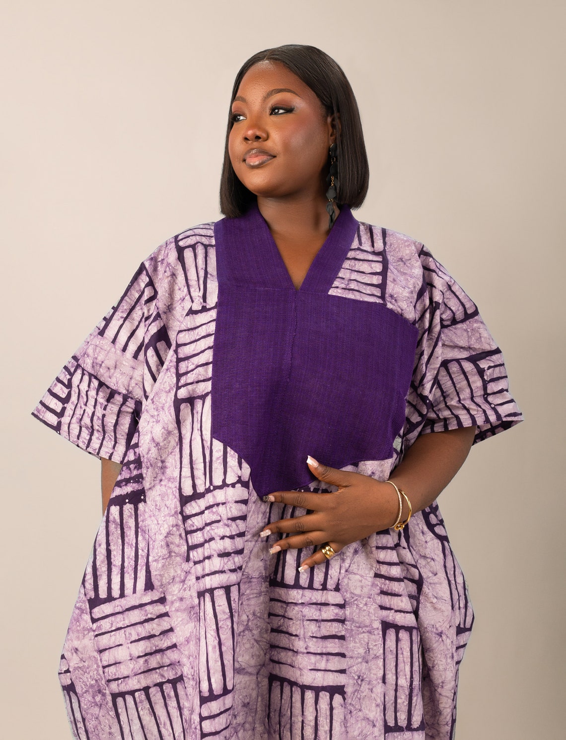 Purple Adire Dress