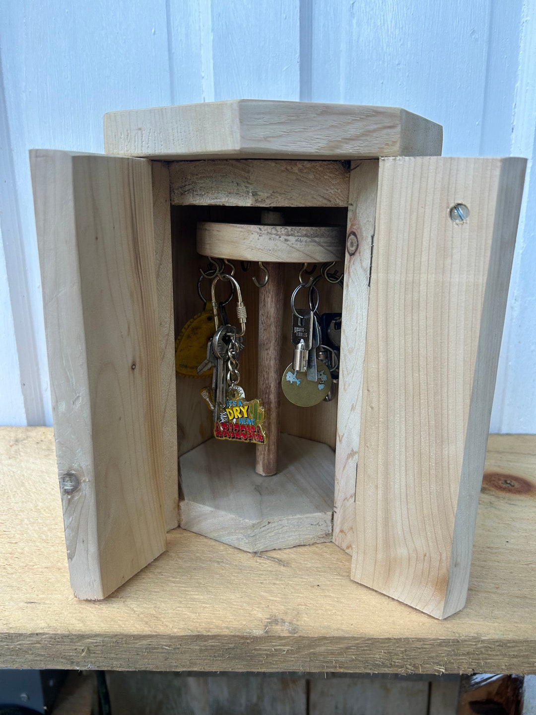 Octagon Lazy Suzan Key Chain Holder - Etsy