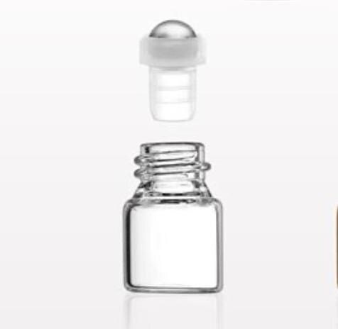 1 ml Clear Glass Roll On Bottle – White (24 units)