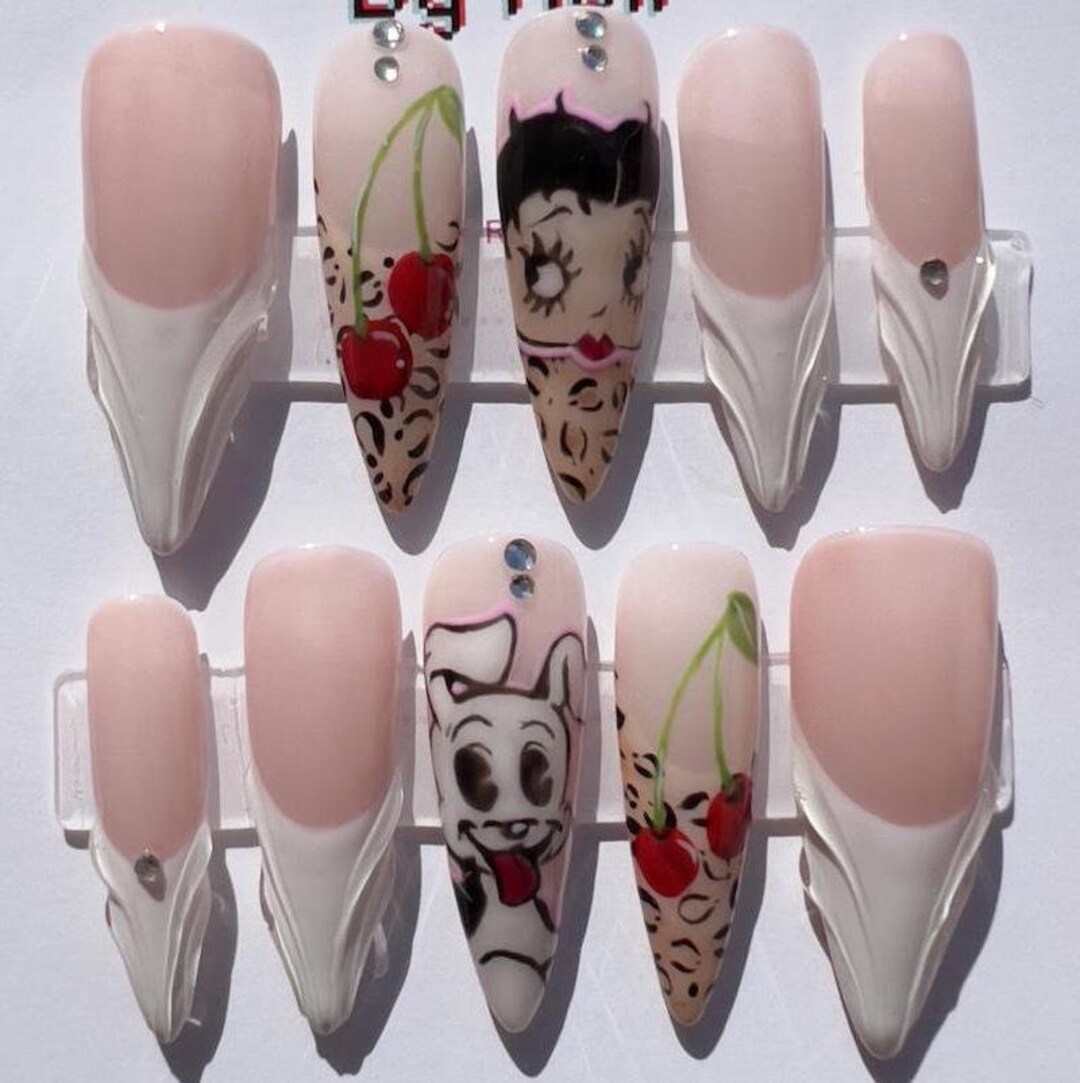 Hand Painted Betty Boop Press on Nails - Etsy