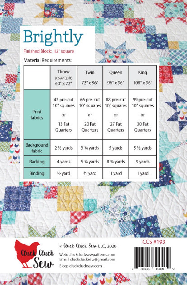 Brightly Quilt Pattern, PDF image 2