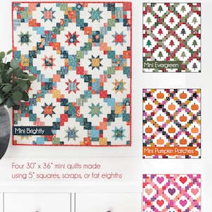 Mini Brightly Holidays Quilt Pattern, PDF