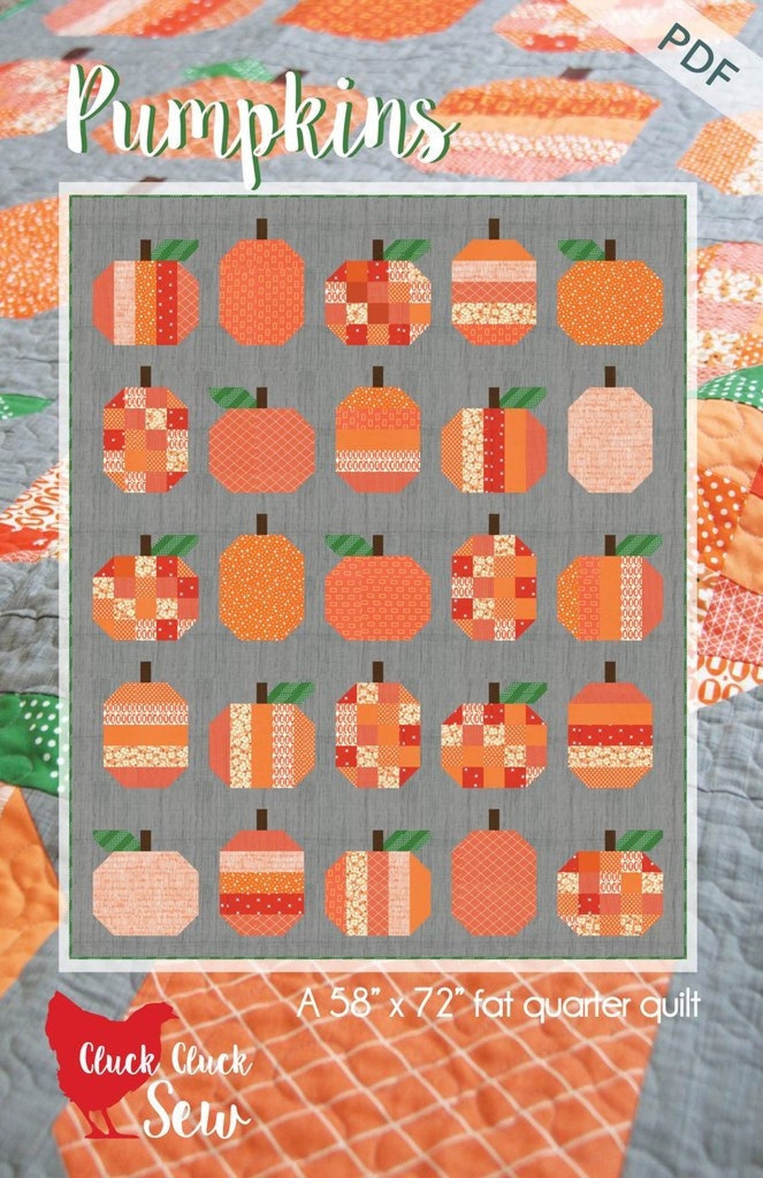 Pumpkins Quilt Pattern, PDF Etsy