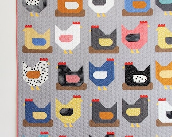 Chickens Quilt Pattern, PDF