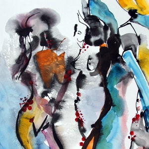 Mardi Gras-  Set of 8 Notecards - 5x7 -  from original watercolor and ink painting.