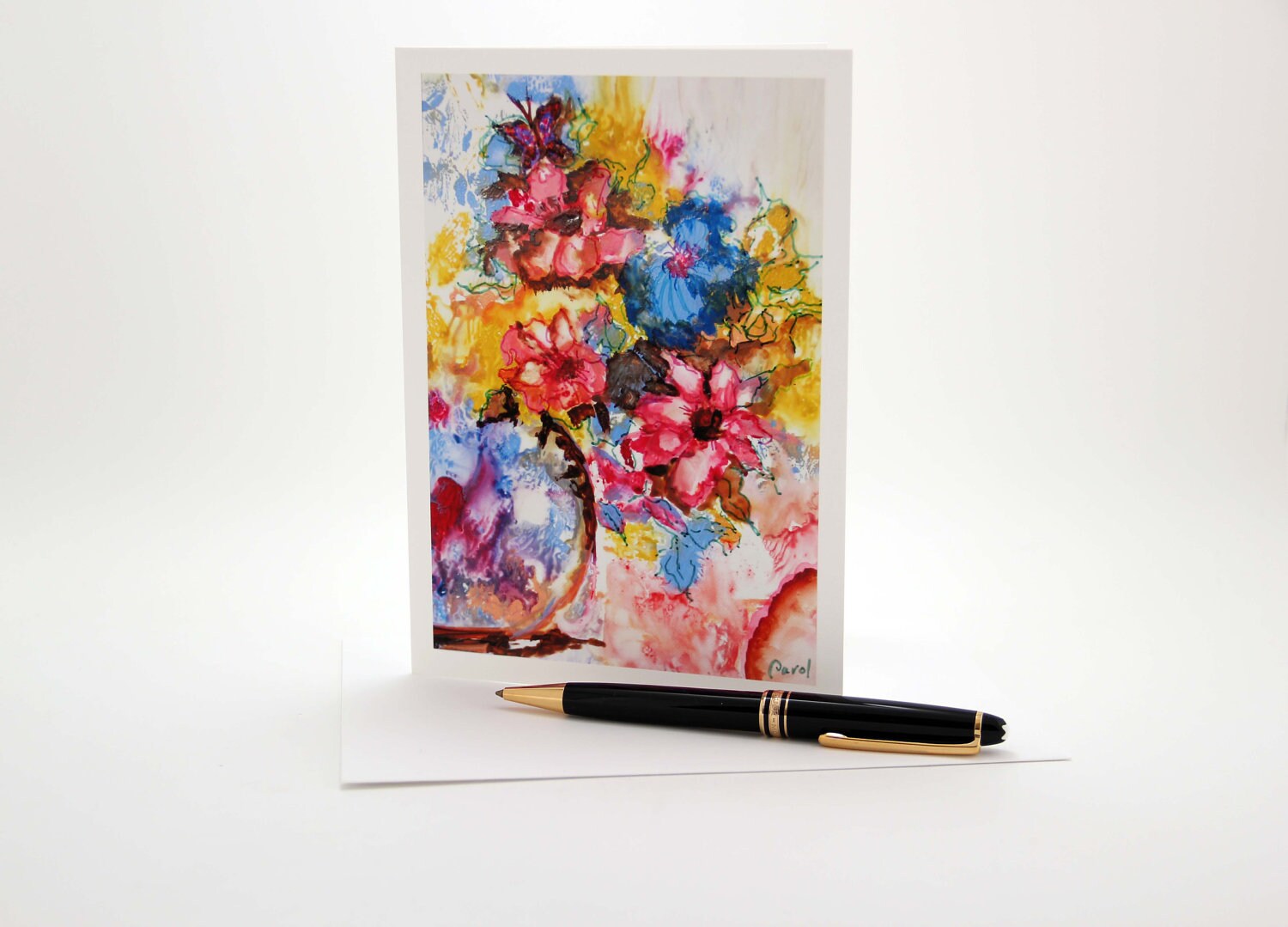 Colorful Flowers Watercolor Print - Set of 8 Notecards - 5x7 - From ...