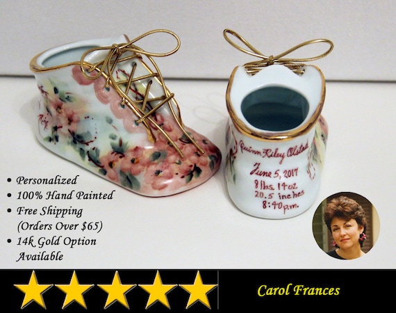 baby keepsakes ceramic booties