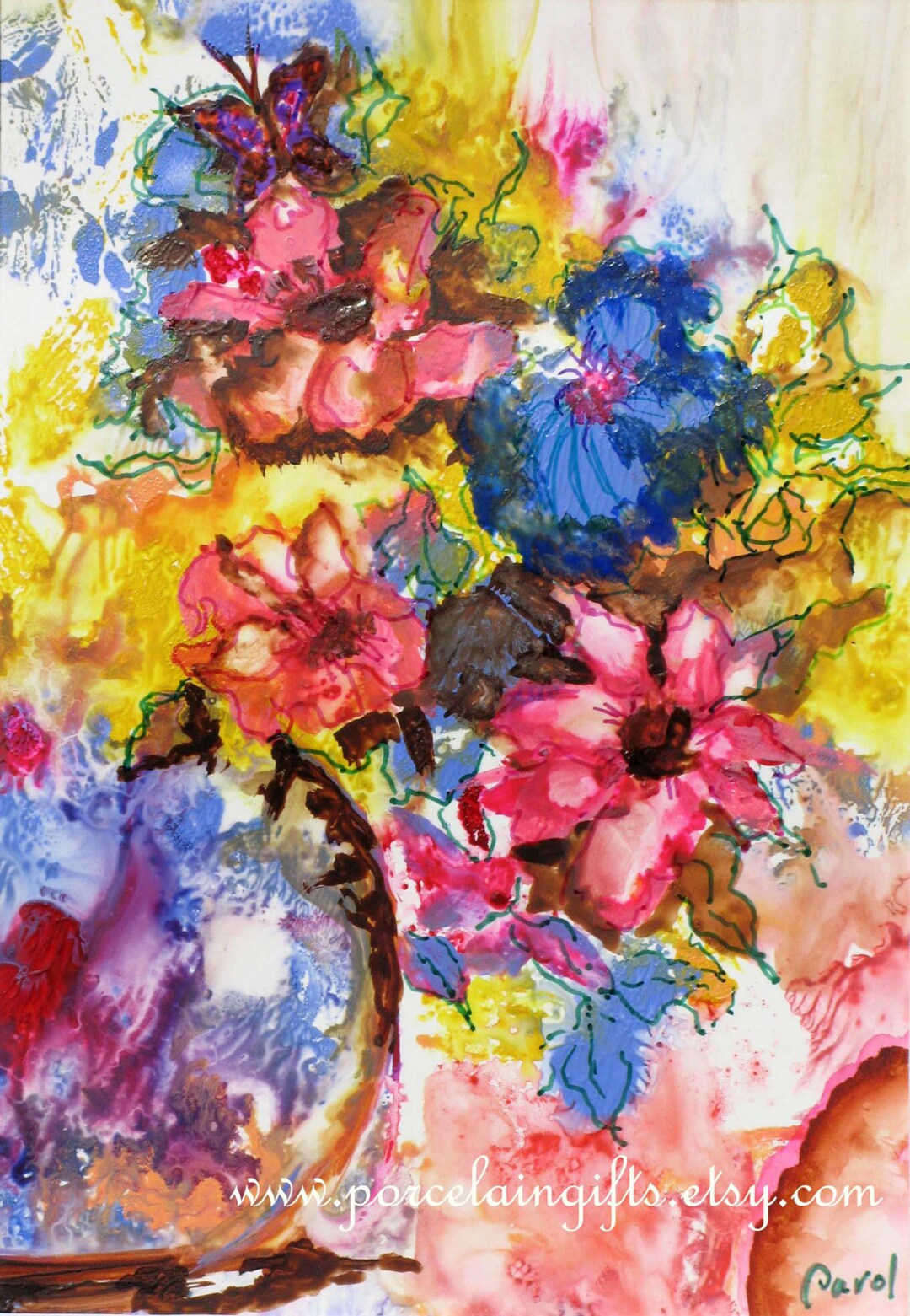 Colorful Flowers Watercolor Print - Set of 8 Notecards - 5x7 - From ...