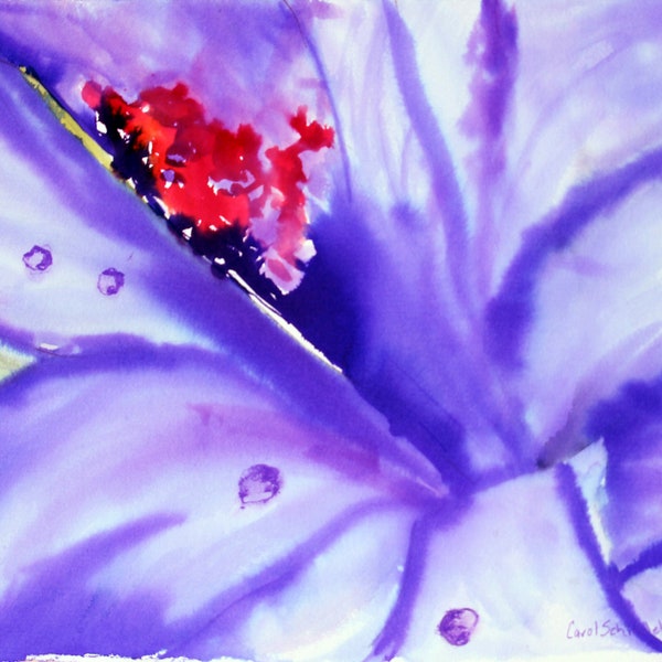 Purple Rains -  Original Watercolor -  29" x 22"  Framed