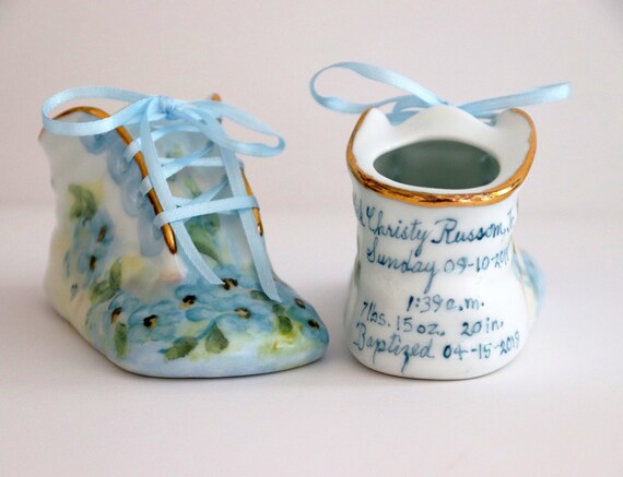 baby keepsakes ceramic booties