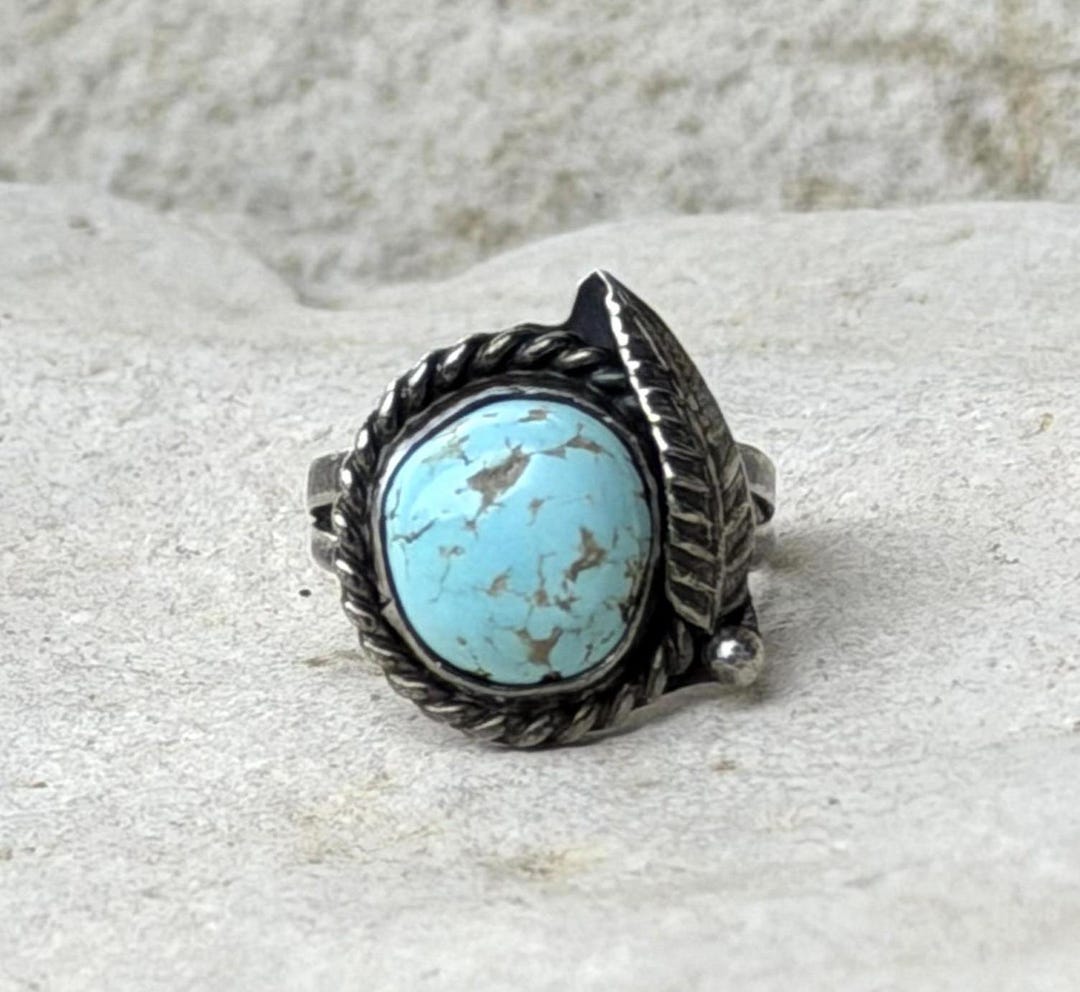 Vintage Native American Sterling Silver Turquoise Ring - Etsy