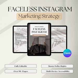 Faceless Instagram Ratgeber Ratgeber | Master Weiterverkaufsrechte | Digitales Marketing | Social Media Instagram Optionen | PDF-Datei